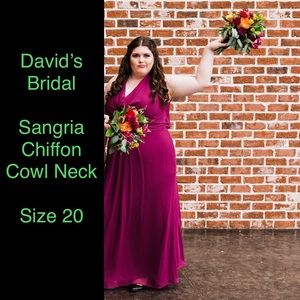 Chiffon Cowl Neck Bridesmaid Dress